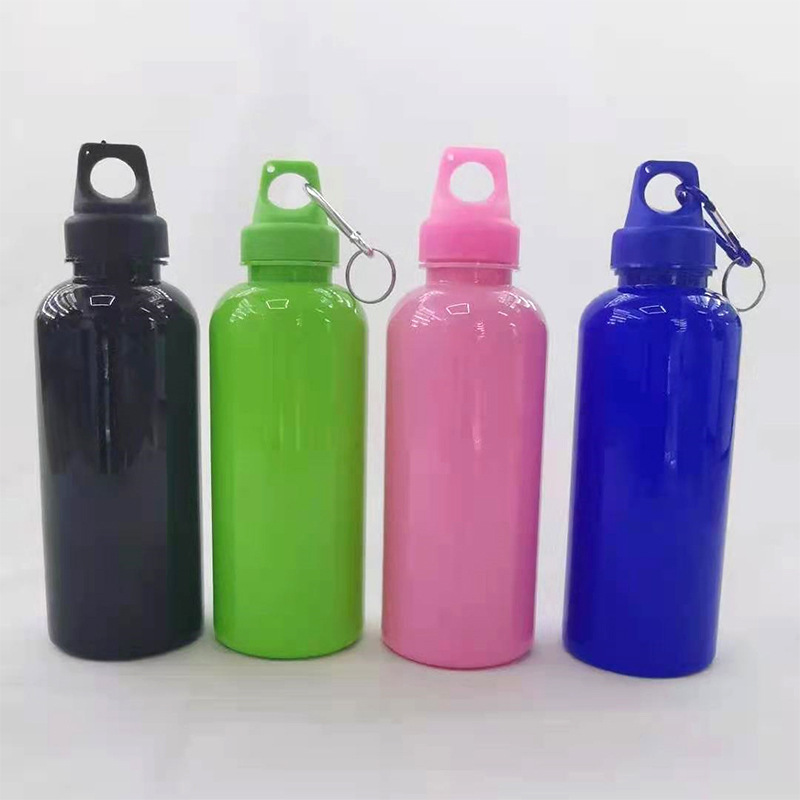 Solid color simple 600ML outdoor sports kettle Portable hook sports water cup