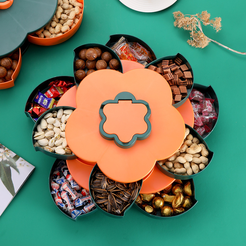 European dry fruit plate candy box multi-layer fruit plate New Year's rotating fruit plate