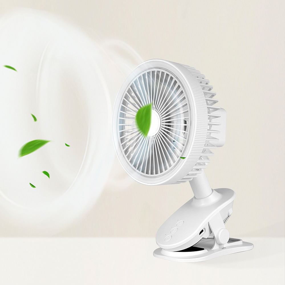 New clip shake head fan Home Bedroom shake head night light fan Portable stroller clip fan