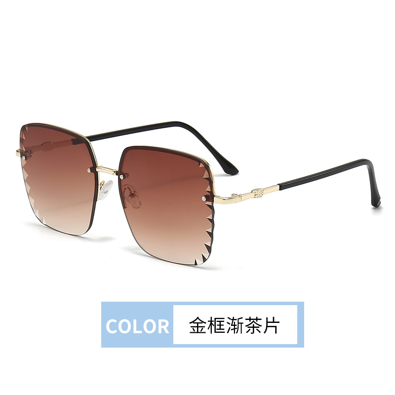 New advanced sense half frame sunglasses big face slimming