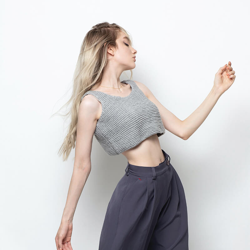Women's Crop Top and Wide-Leg Pants Set
